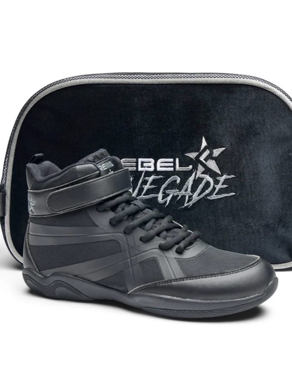 Rebel Renegade Blackout- Women's Black CHEER High-Top Sneakers Shoes
